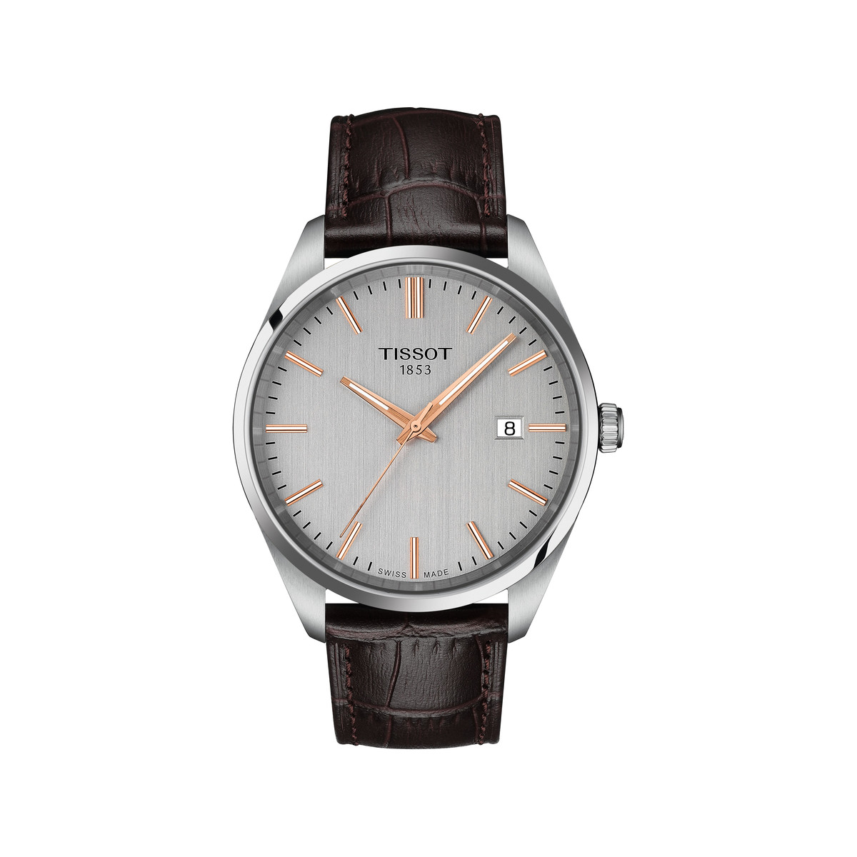 Montre TISSOT T-classic homme bracelet cuir brun