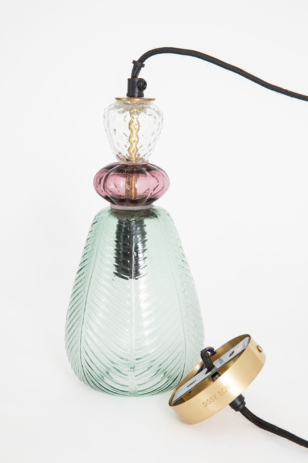 Glazen hanglamp pendant groen