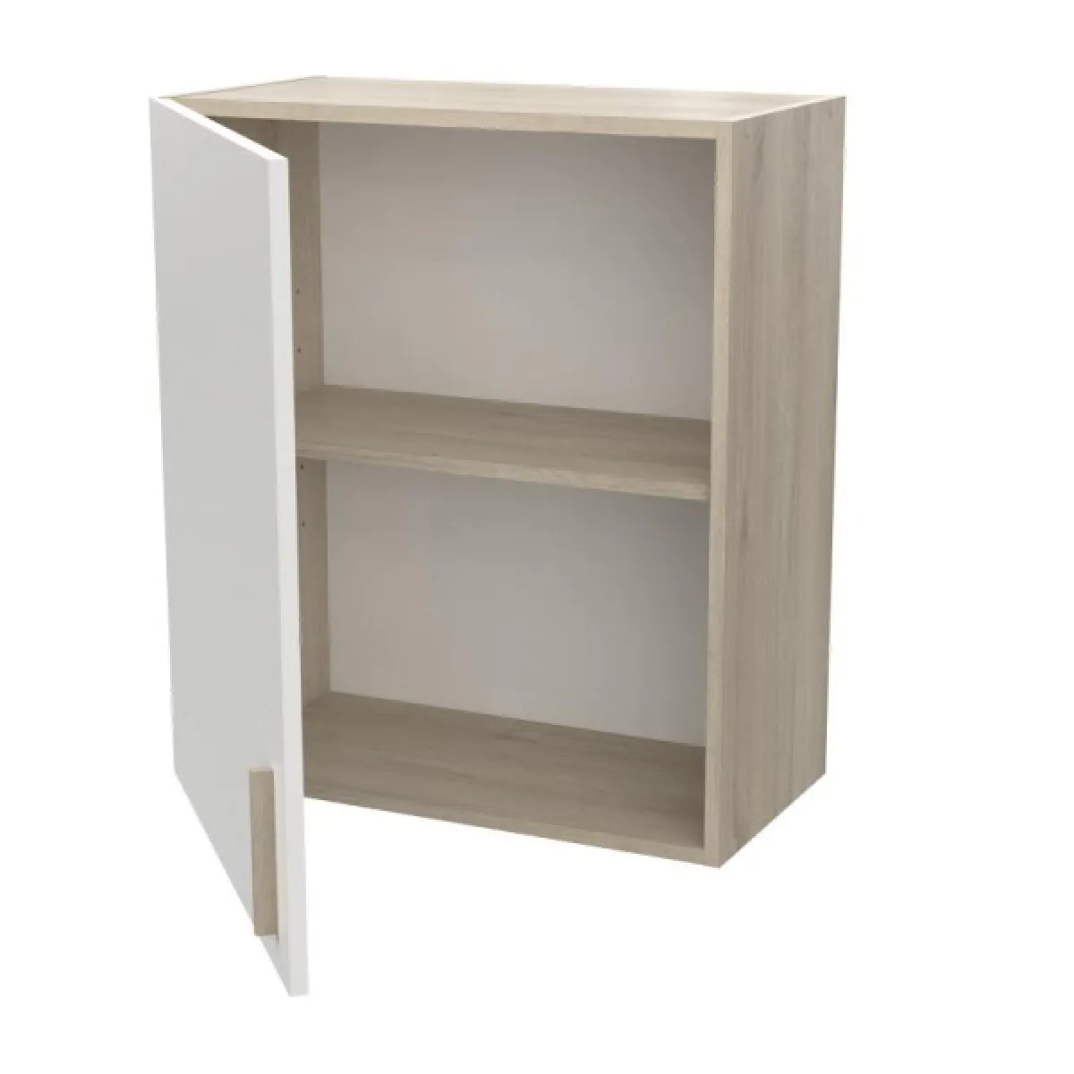Dansmamaison Meuble haut cuisine 1 porte 60 cm - Blanc/Chêne