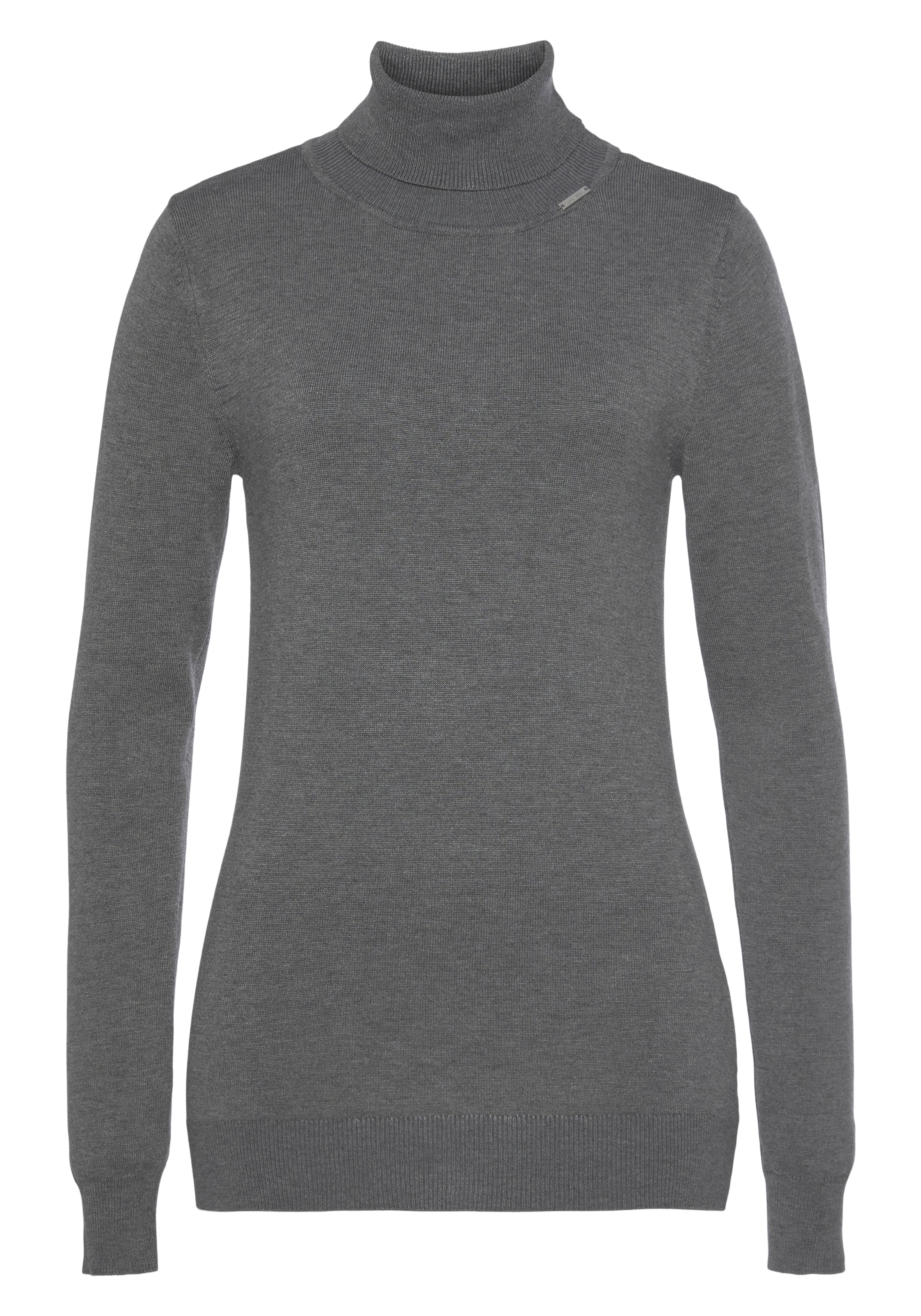Bruno Banani Rollkragenpullover , mit Metalllogo
