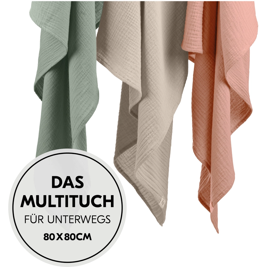 hauck Spucktücher Cuddle N Clean 3er Set SageBeigeCork