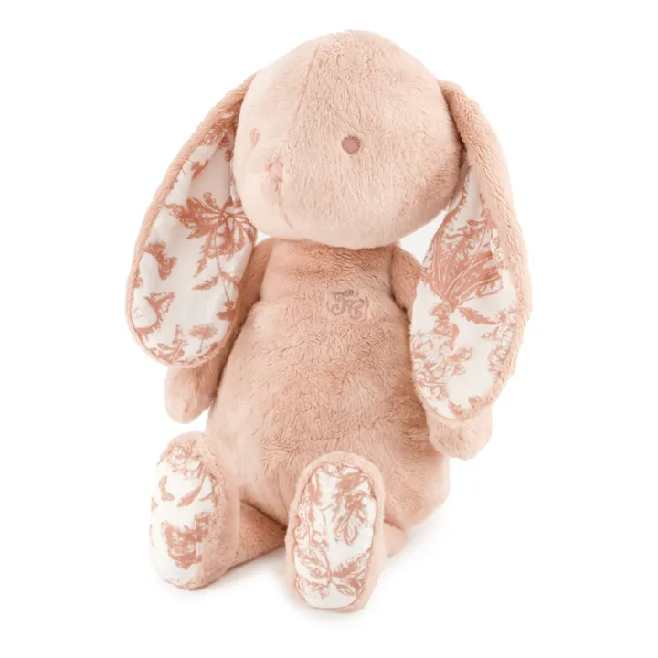 Tartine et Chocolat Peluche Augustin le lapin Toile de Jouy | Rose pêche