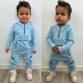 Pocket & zipped set - lichtblauw