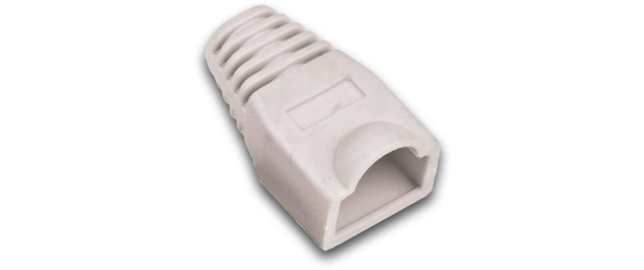 Stecker RJ45 Cat.6 100 Stück, geschirmt, GrauModularstecker RJ45 (8-Pole / 8-Kontakte), geschirmt, mit Tülle, grau, 100er-Pkg
