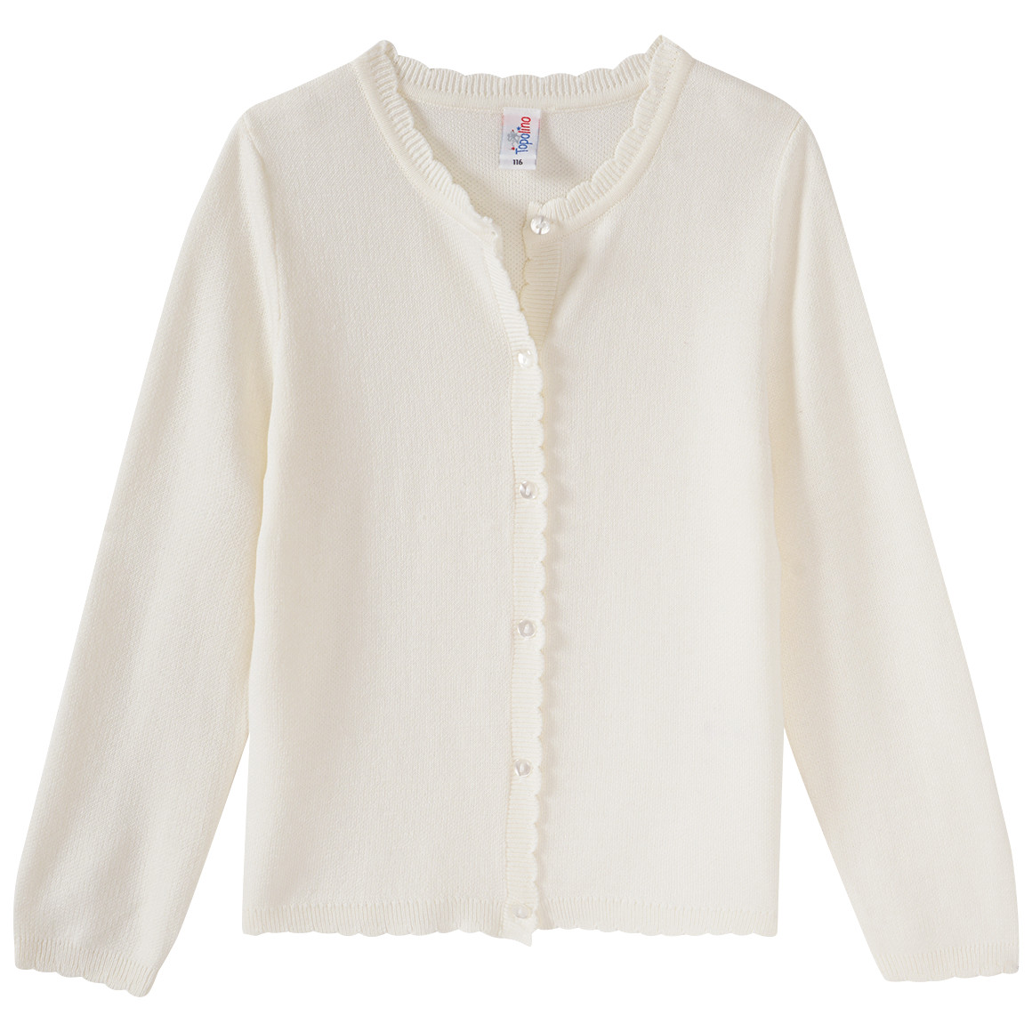 Topolino Mädchen Cardigan mit Knopfleiste cremeweiss