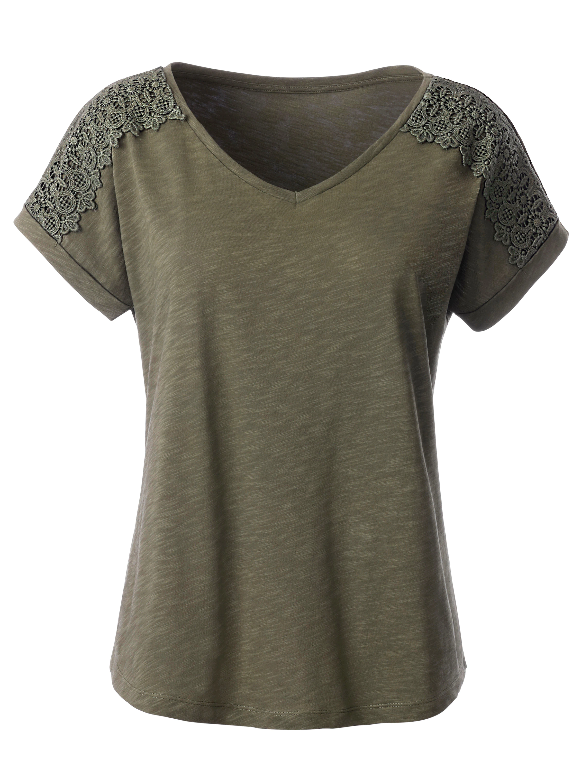 V-Shirt in oliv