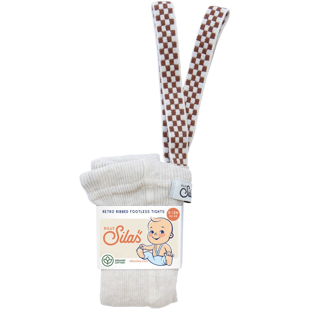Køb Silly Silas Cream Blend Checked Footless Leggings