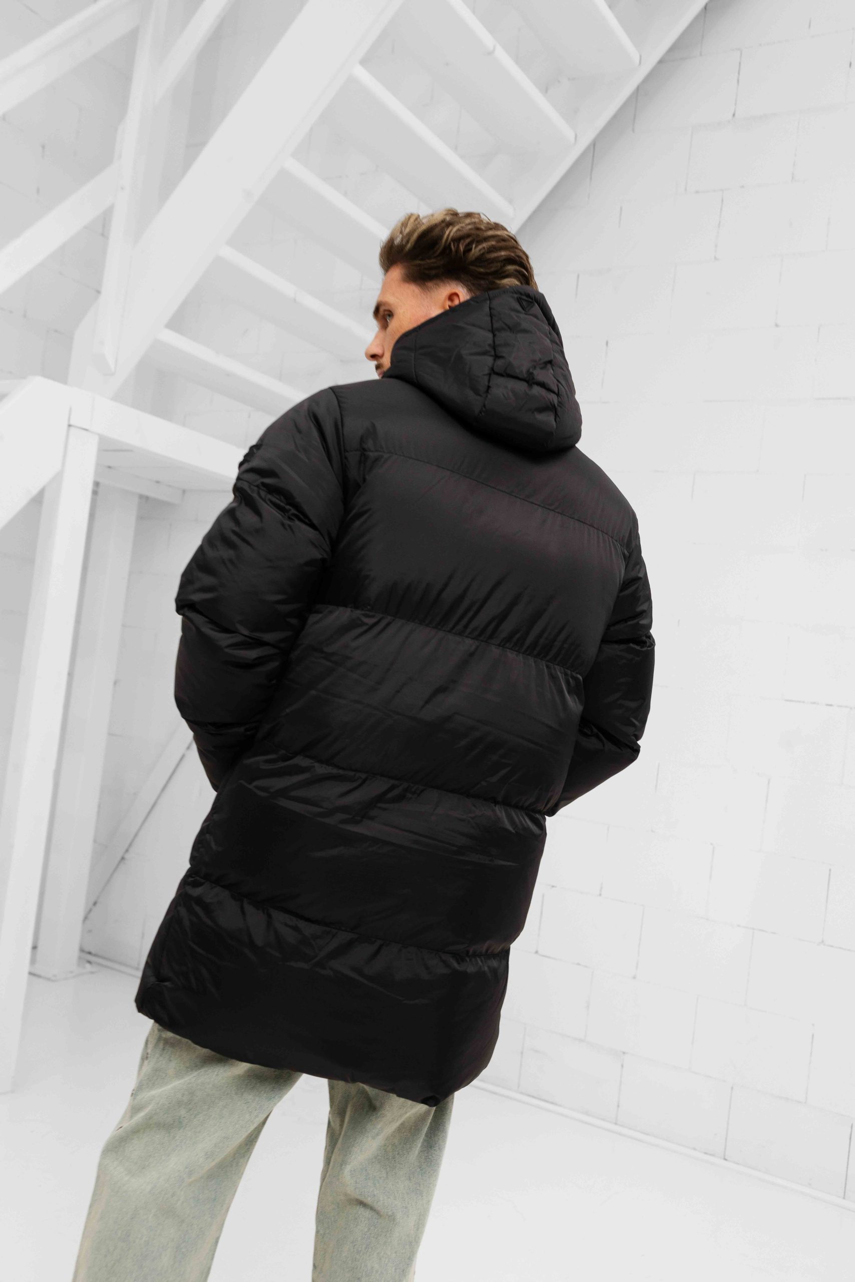 Pure Path Ripstop Puffer Parka Winterjas Heren Zwart
