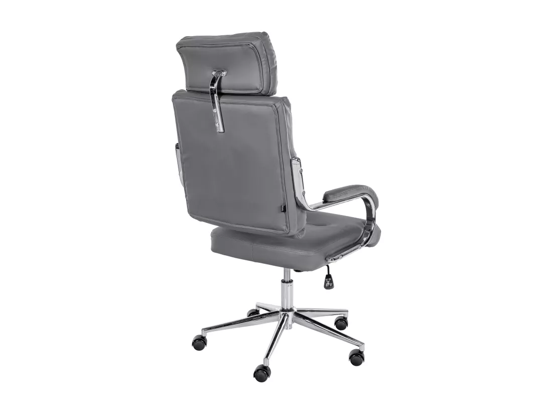 Chaise de bureau - Similicuir & Blanc - Gris - Campo