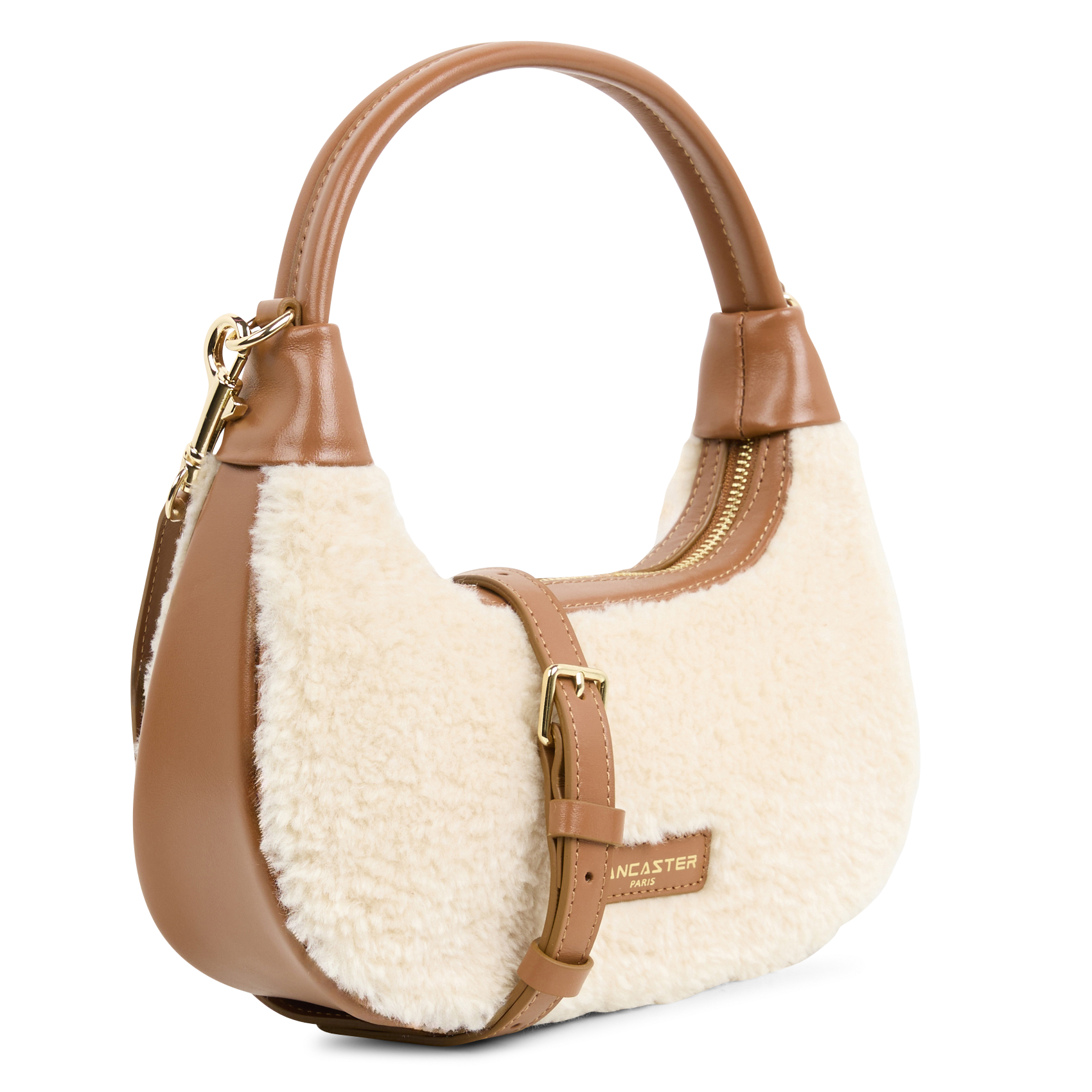 AURA POLAIRE - Sac porté épaule en fourrure synthétique | Marron
