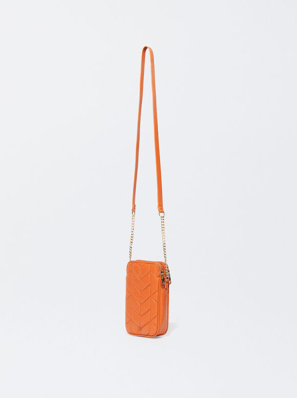 Bolsa acolchoada para celular - Laranja
