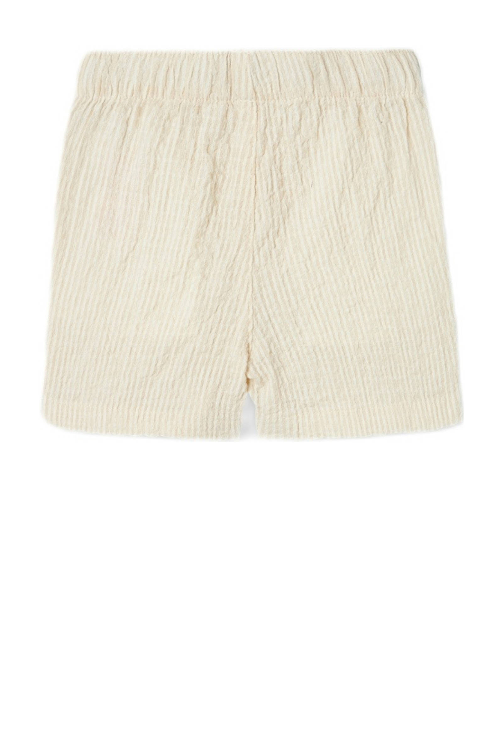 NAME IT baby gestreepte casual short NMMFEDENIS beige/ecru