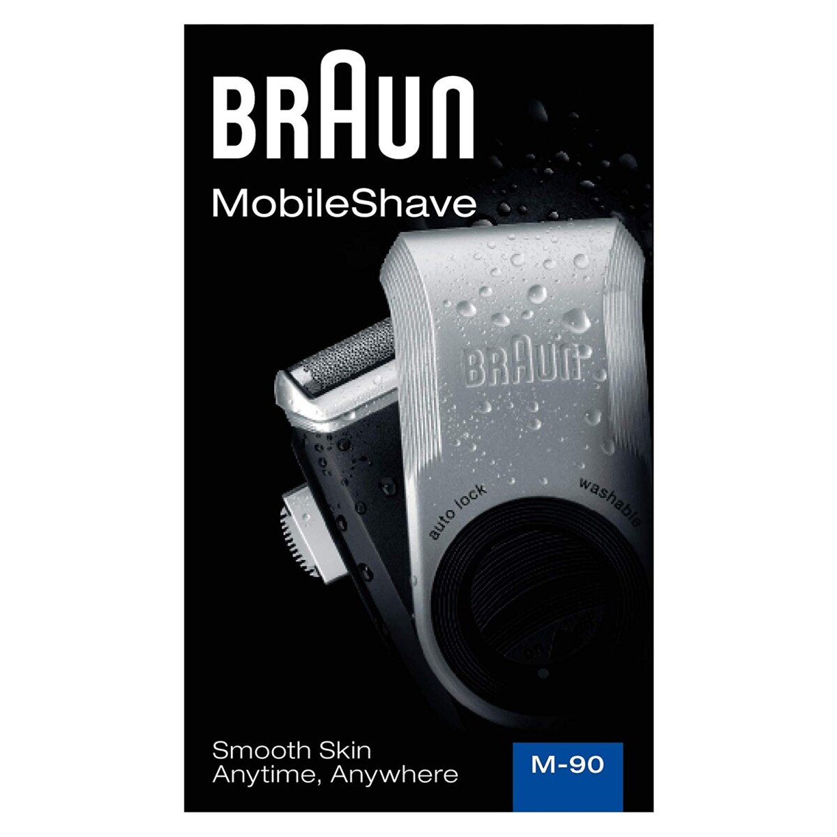 Braun MobileShave M-90 Herrenrasierer, Elektrorasierer für unterwegs, vollständig abwaschbar