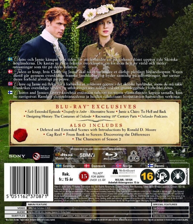 Outlander - Sæson 2 - Blu-Ray