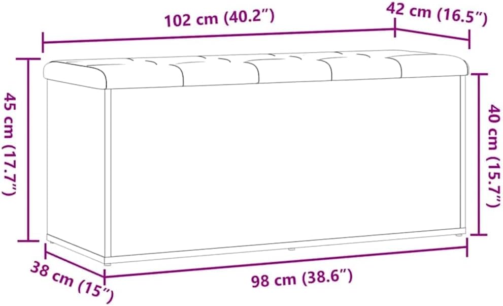vidaXL Sitzbank mit Stauraum Artisan-Eiche 102x42x45 cm Holzwerkstoff