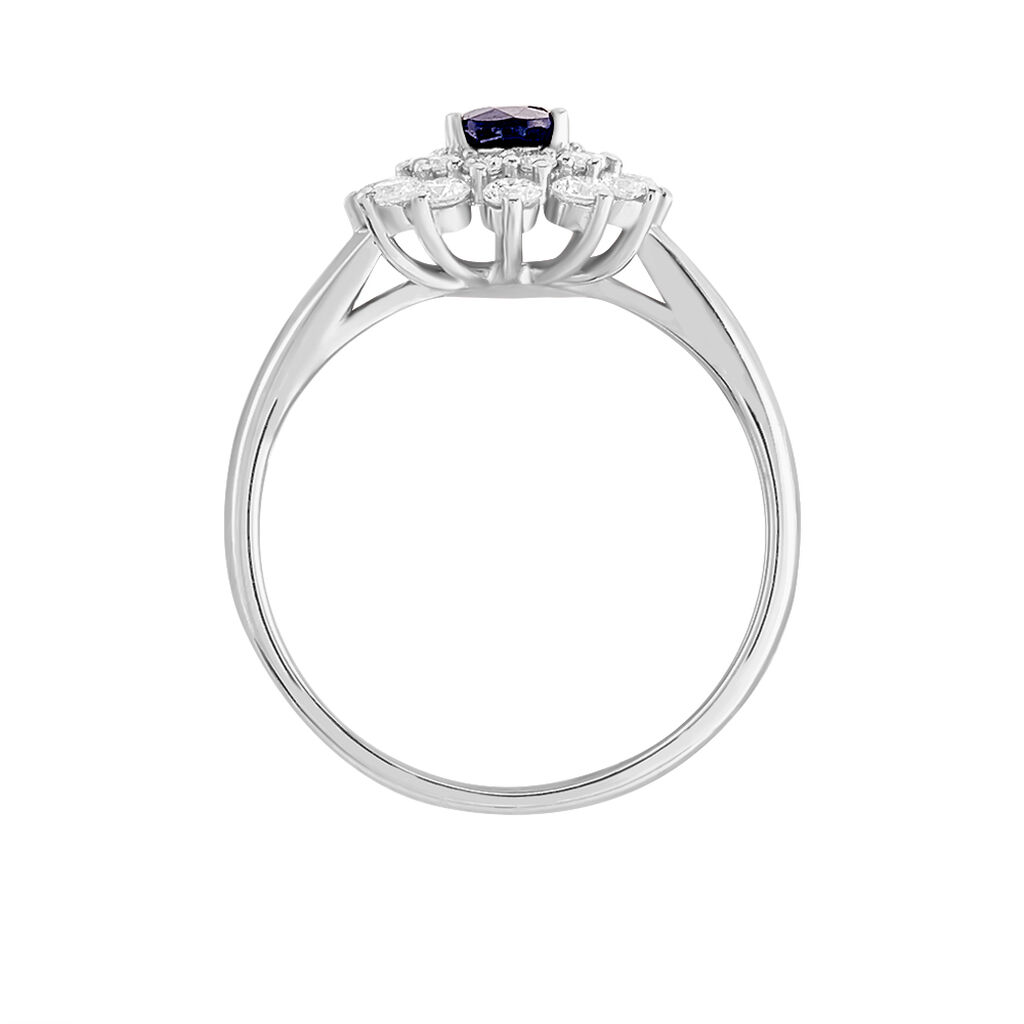Bague Ivan Or Blanc Saphir Et Diamant