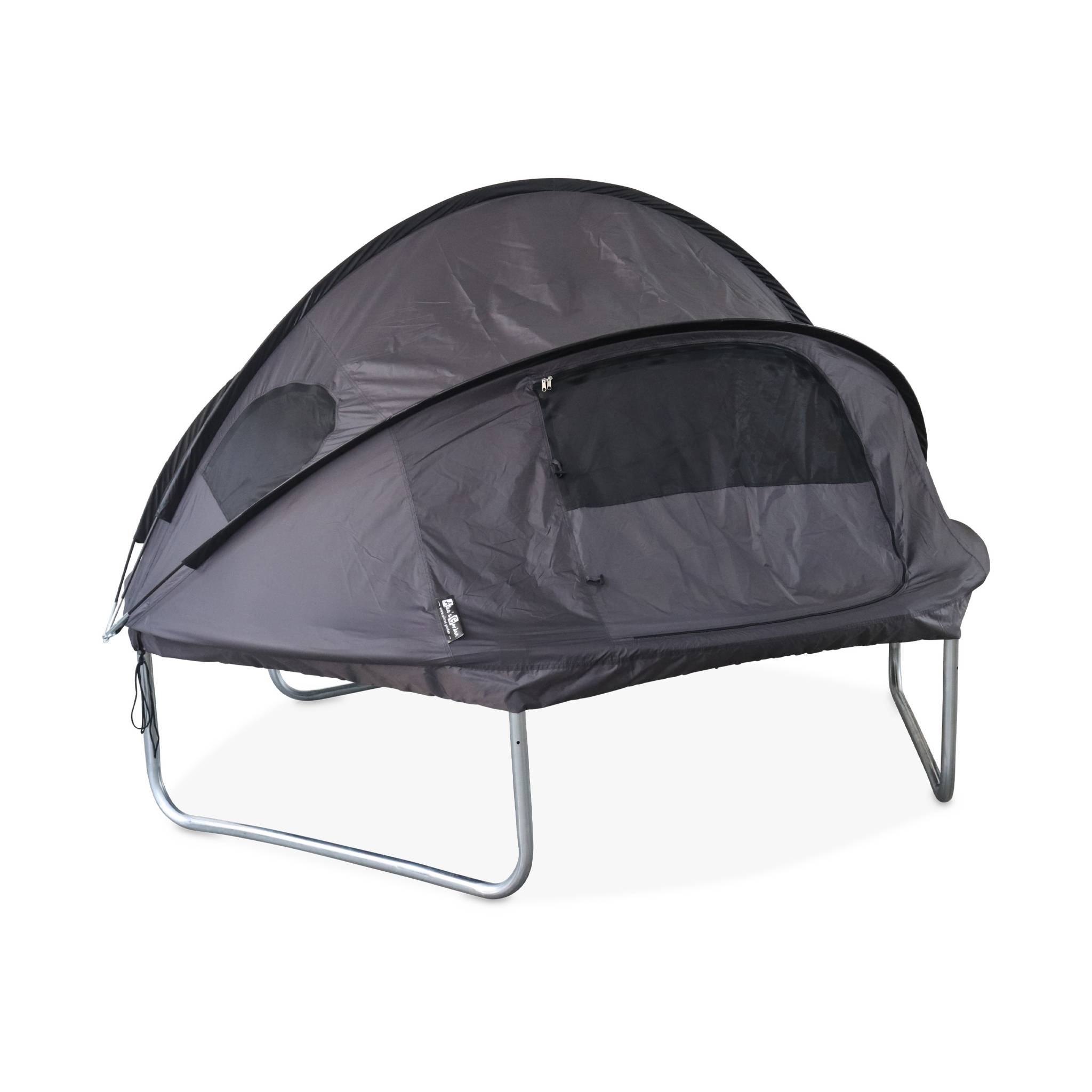 Trampoline 250cm filet intérieur avec pack d'accessoires + tente de camping et sac de transport
