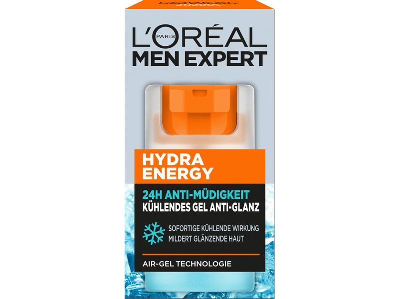 L'Oréal Men Expert Gesichtspflege Expert Day Cream Hydra En Kühlendes Feuchtigkeitsgel Anti-Glanz belebt die Haut und sorgt für Wohlbefinden