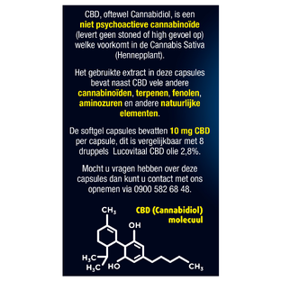 Lucovitaal CBD Cannabidiol 10mg Capsules 30CP