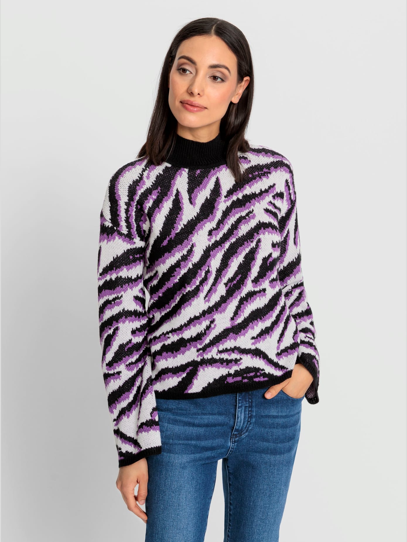 Pull jacquard 30% laine vierge
