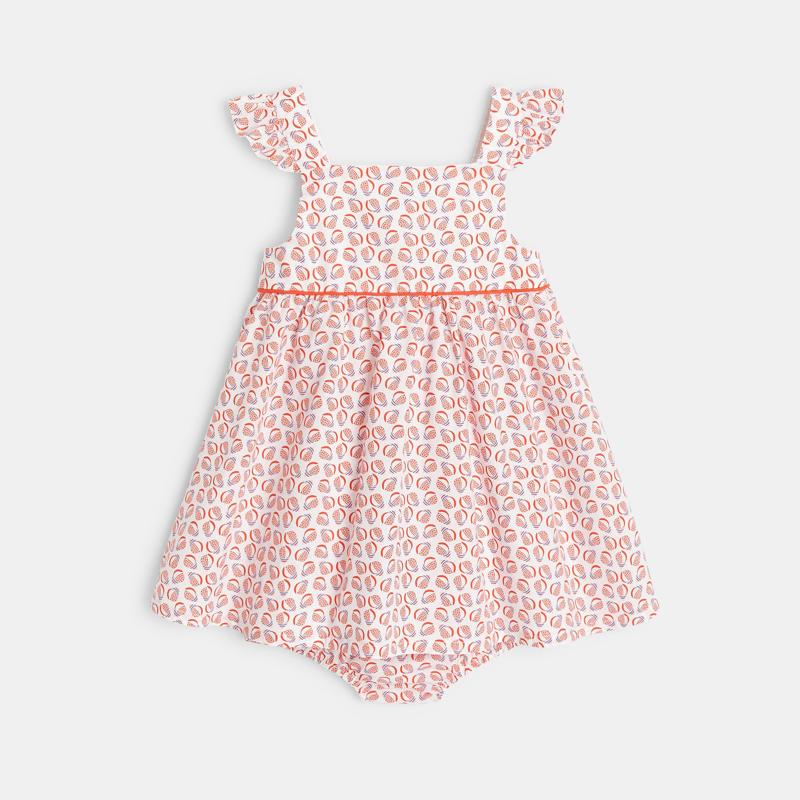 Robe à bretelles graphique et bloomer bleue bébé fille Bleu