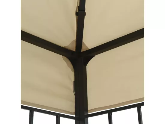 Tonnelle avec guirlande lumineuse à LED 3x3 m Crème