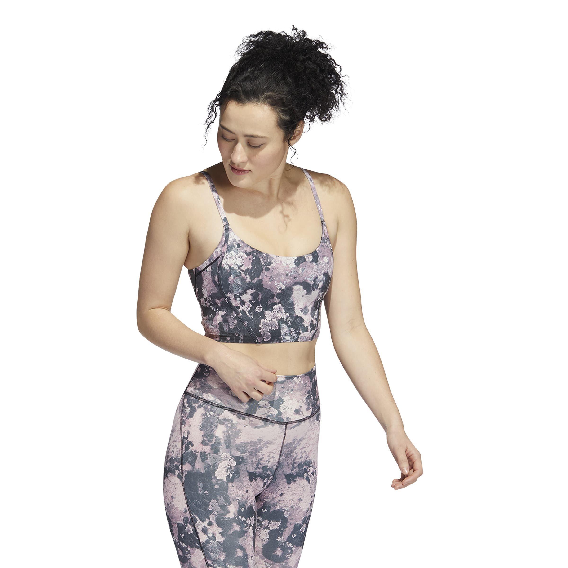 adidas Yoga Light Support Long Line Graphic Sports Bra Womens