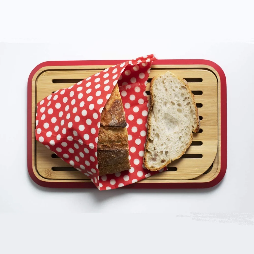 Planche à pain en bambou rouge 28 cm Pebbly