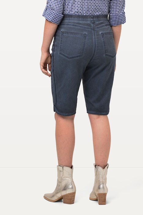 Trachten-Jeansbermuda Mandy, Used-Look, Stickerei