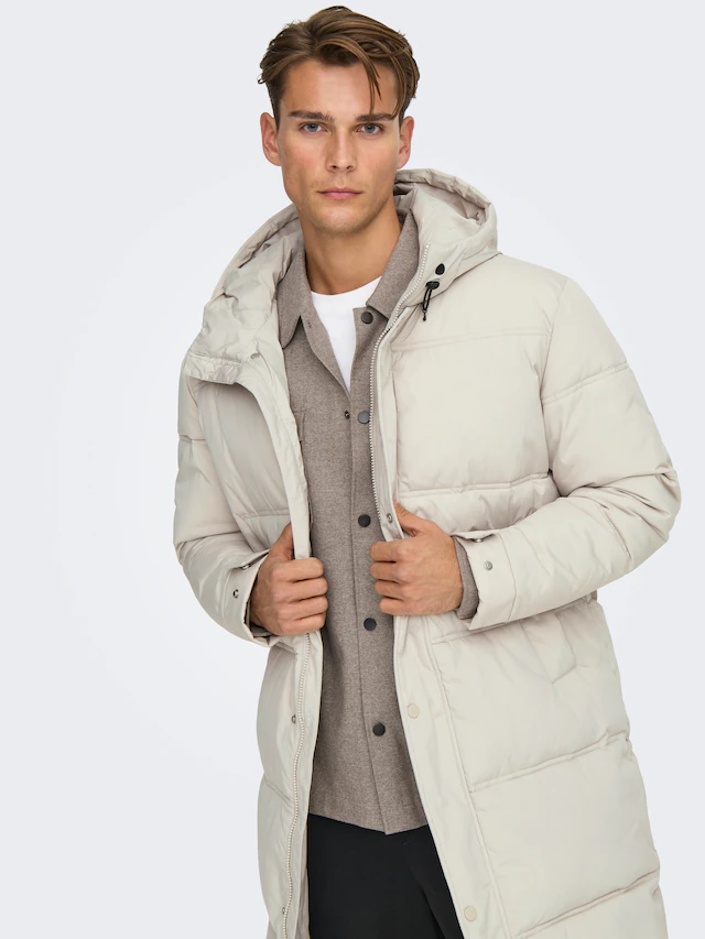 ONLY & SONS Steppjacke »ONSSEUL LONG PUFFER OTW« mit Kapuze