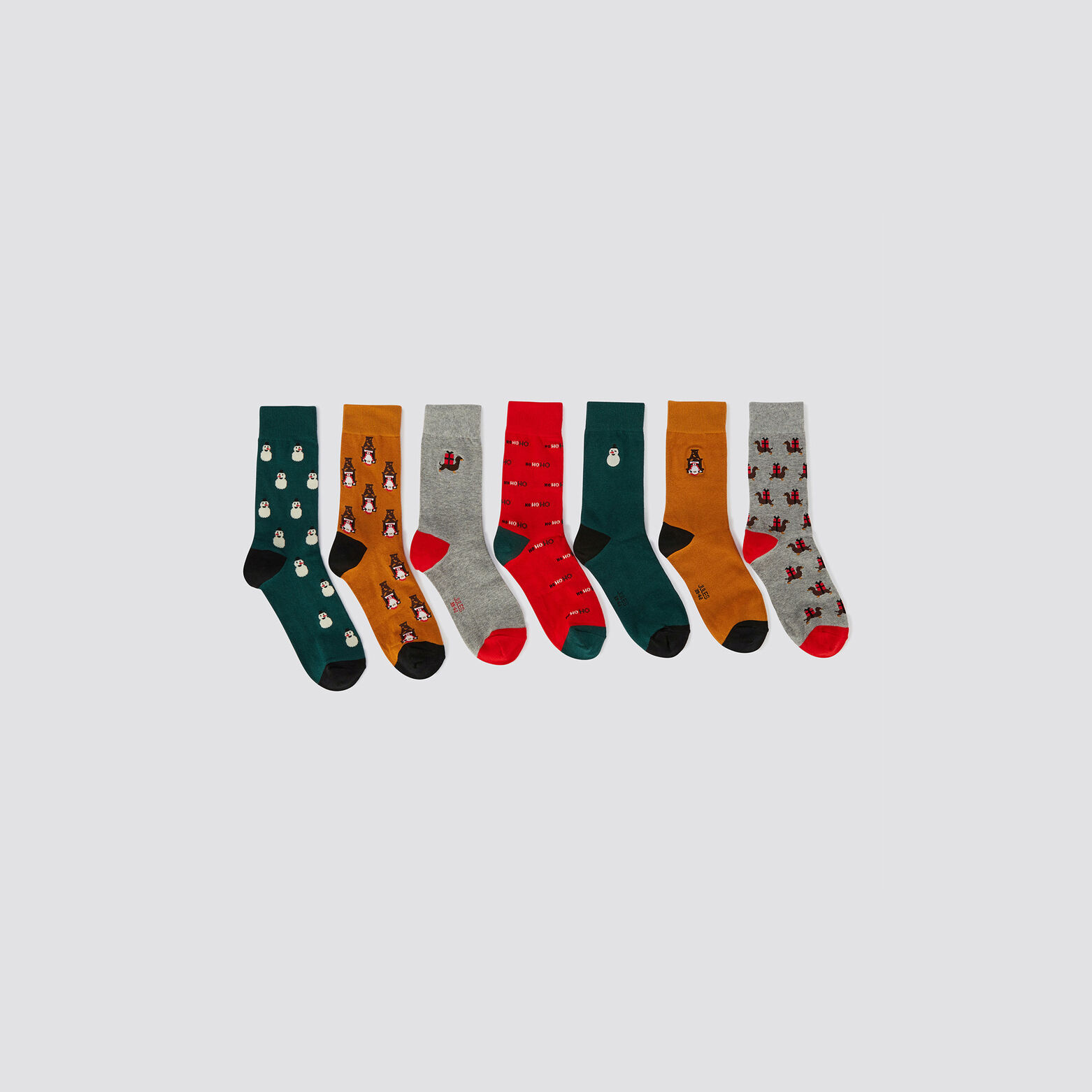 Coffret cadeau de 7 paires de chaussettes Noël Multicolore