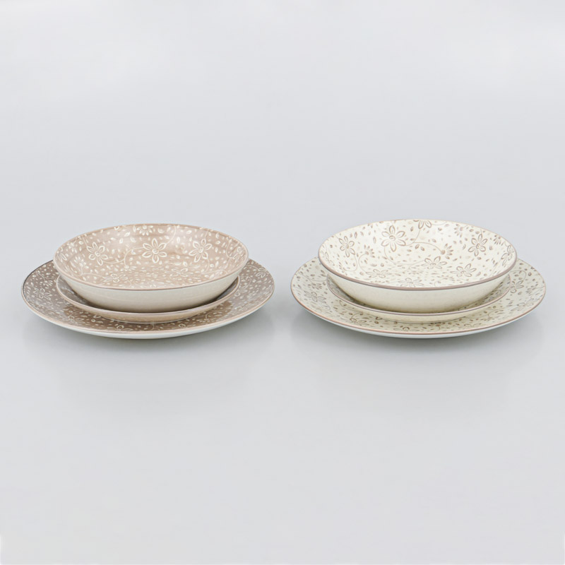 Service en porcelaine 18 pièces 'Capucine'