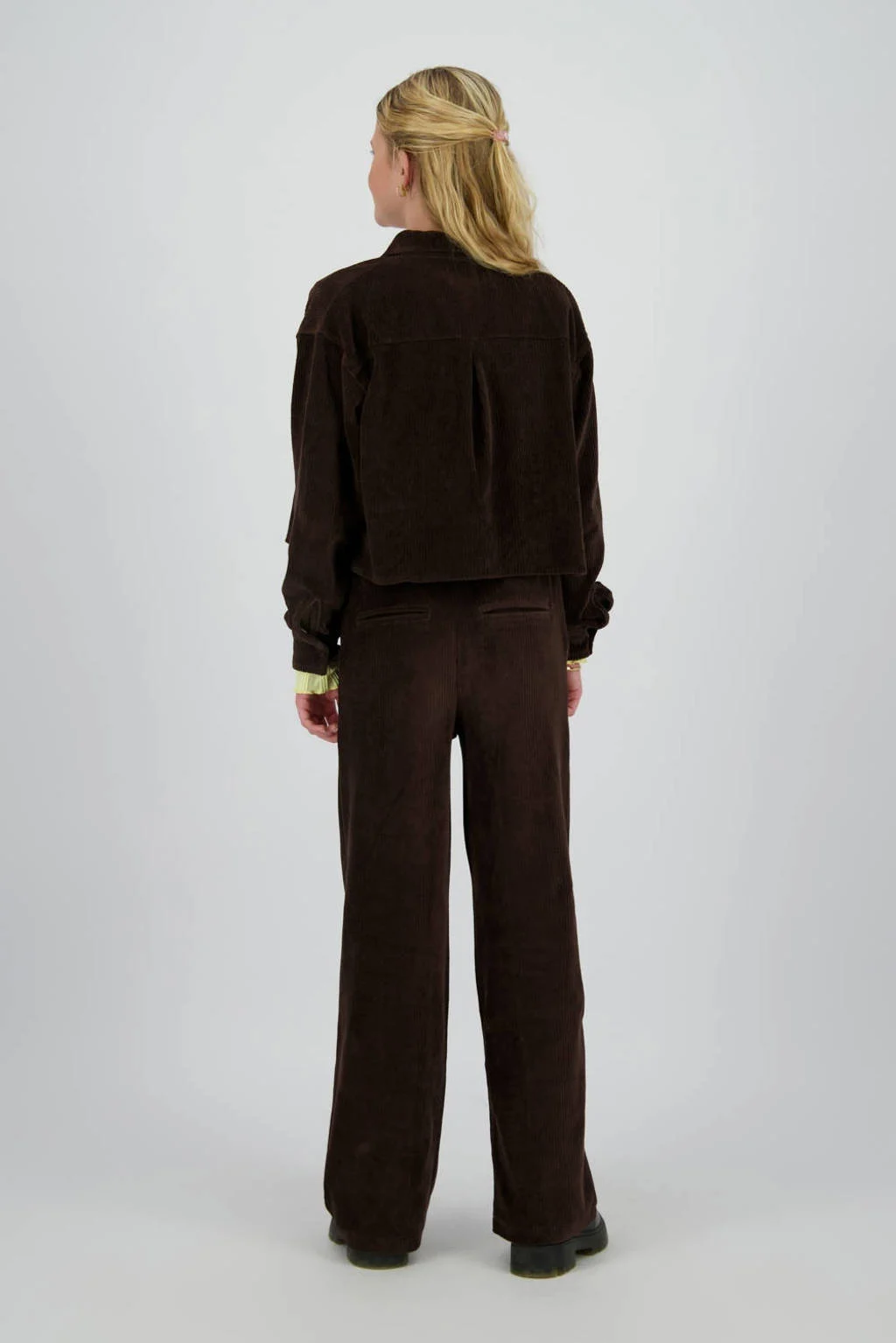 Raizzed corduroy blouse bruin