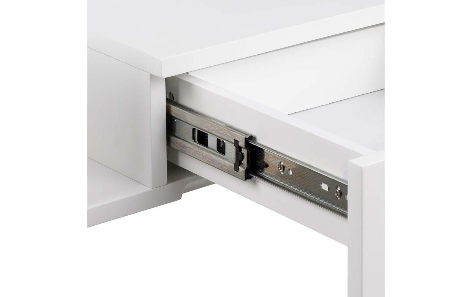 Nachttisch Ashlan 40 cm x 16.5 cm, Weiss glanzBeistelltisch