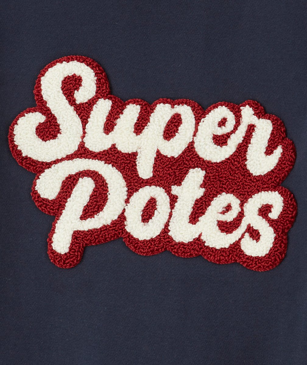SWEAT GARÇON EN FIBRES RECYCLÉES AVEC PATCH EN BOUCLETTES SUPER POTES