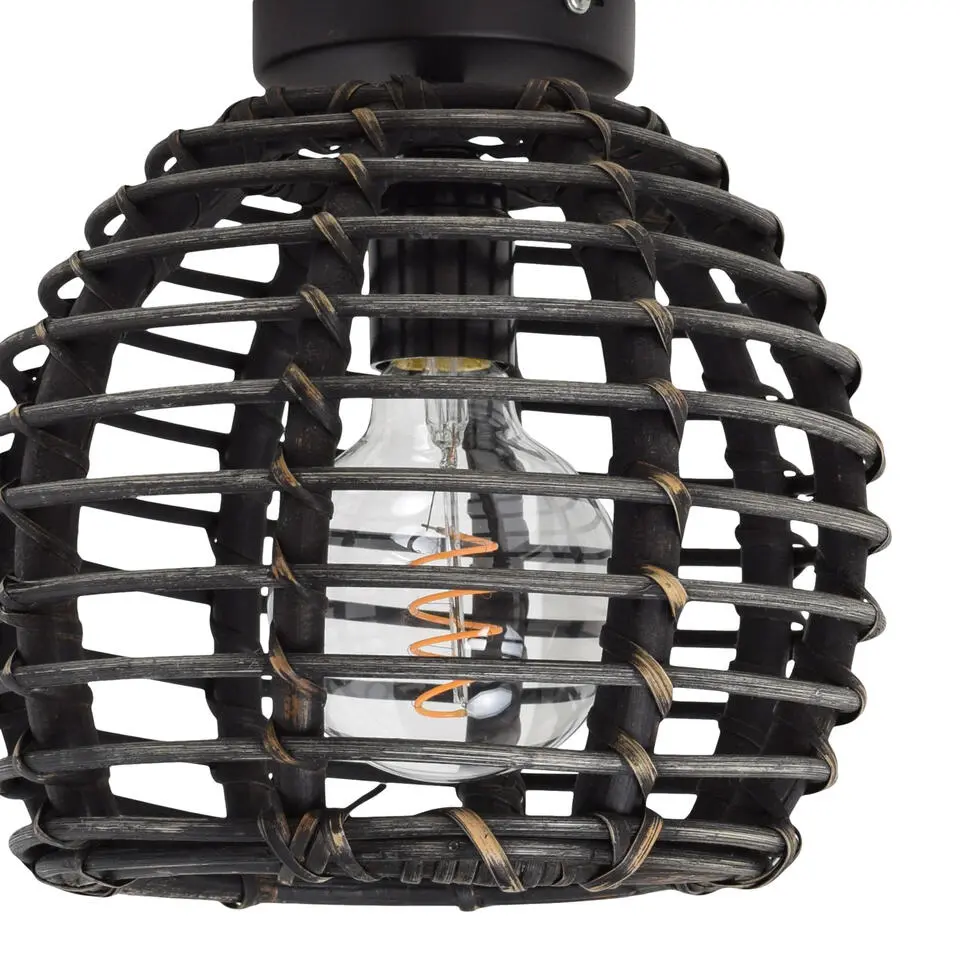 Urban Interiors - Plafondlamp - Bamboe Zwart - Ø25