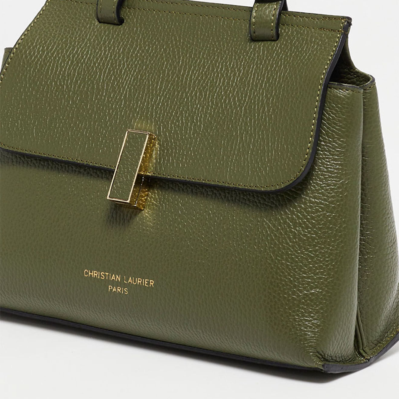 Christian Laurier Sac bandoulière en Cuir Ciara vert kaki - 27x19x9 cm
