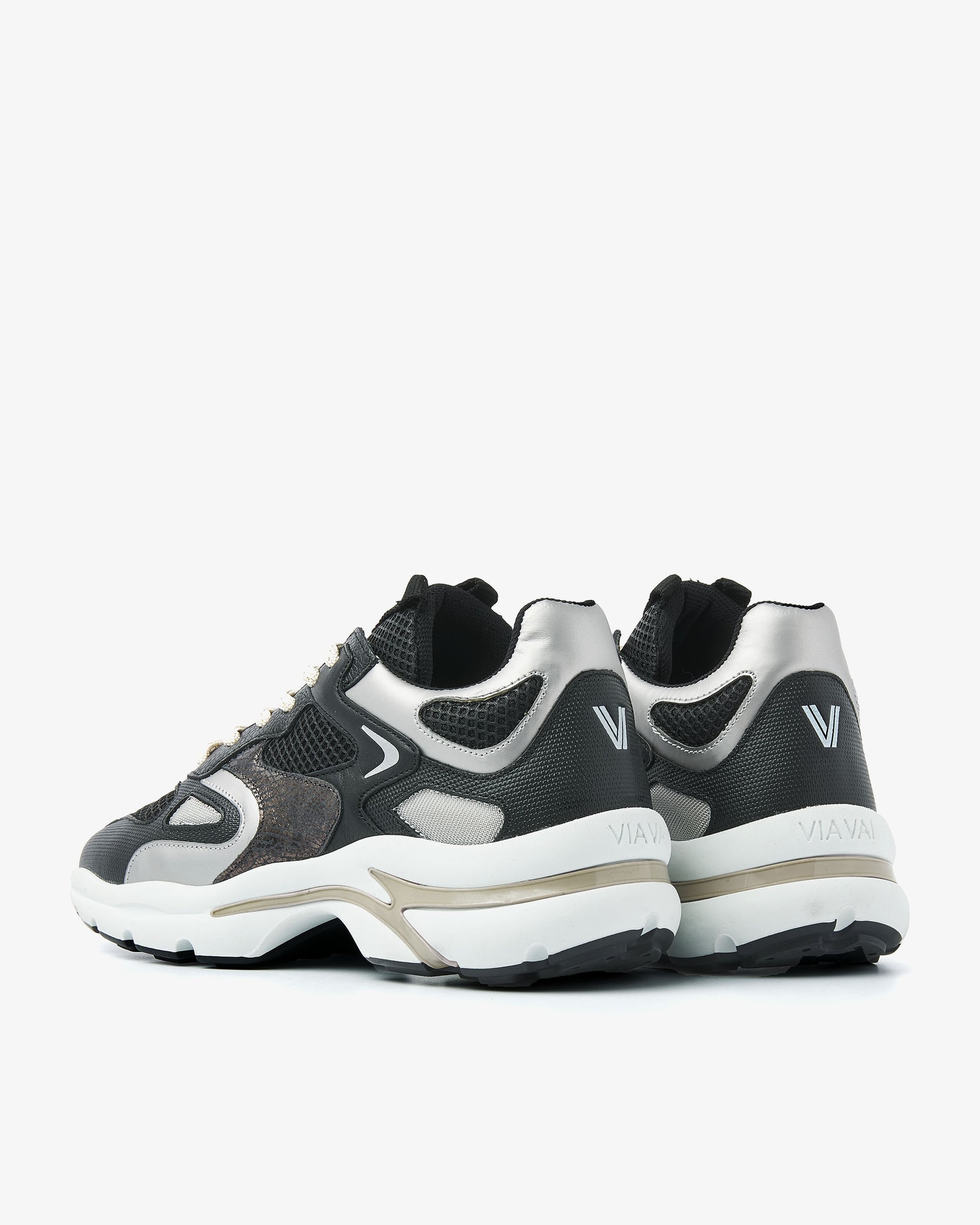 VIA VAI zwarte dames sneakers Vesper Due