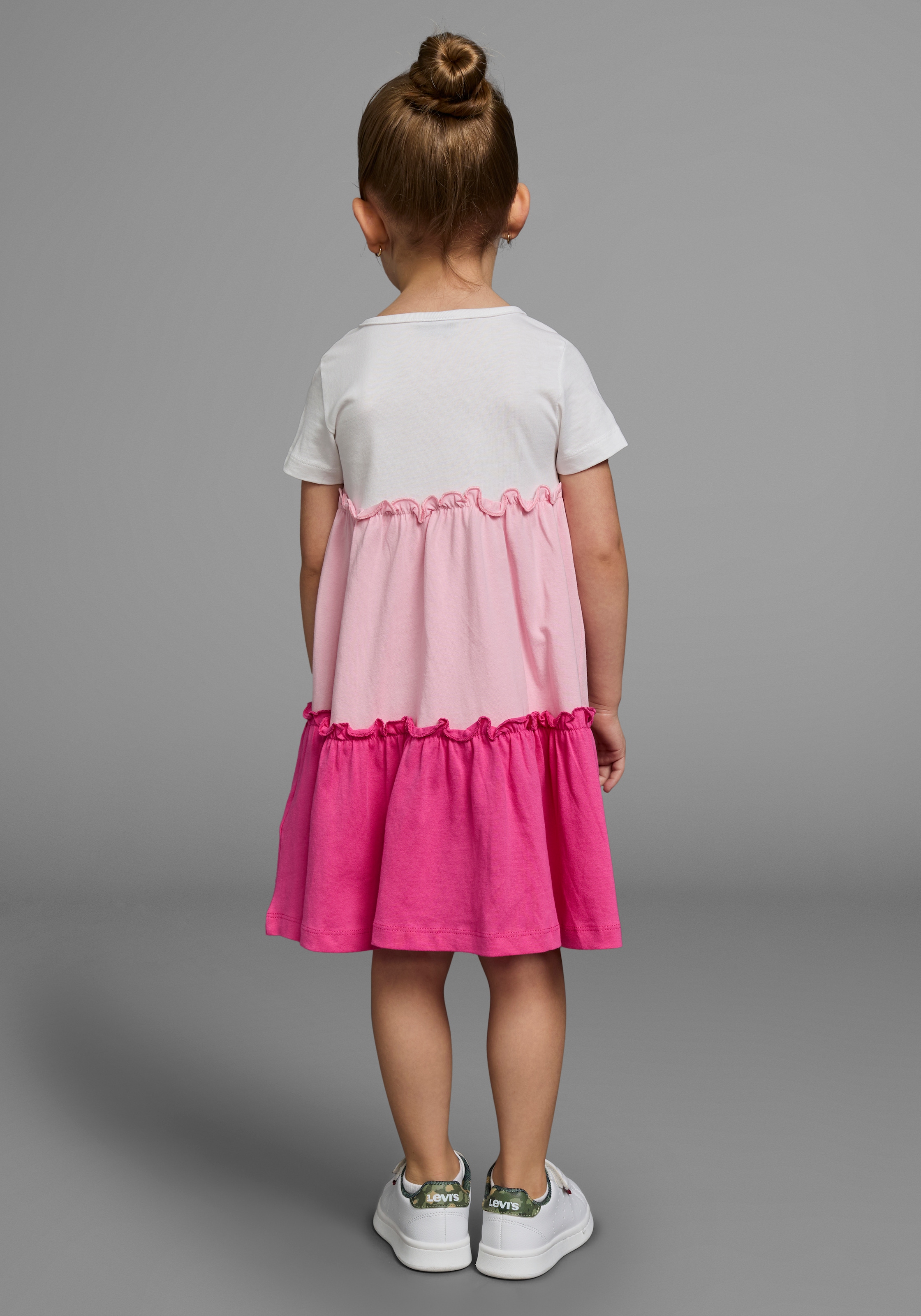 KIDSWORLD Jerseykleid »- Volantkleid für kleine Mädchen« festliche Anlässe,  kniefreie Länge,  verspielter Stil