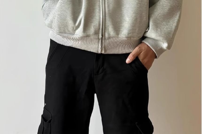 Posive - Effen oversized hoodie met rits