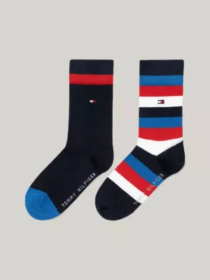 Pacote com 2 pares de meias clássicas listradas