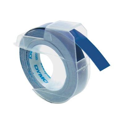 Dymo - Ruban d'étiquettes auto-adhésives 3D - 3 rouleaux (9 mm x 3 m) - fond bleu brillant