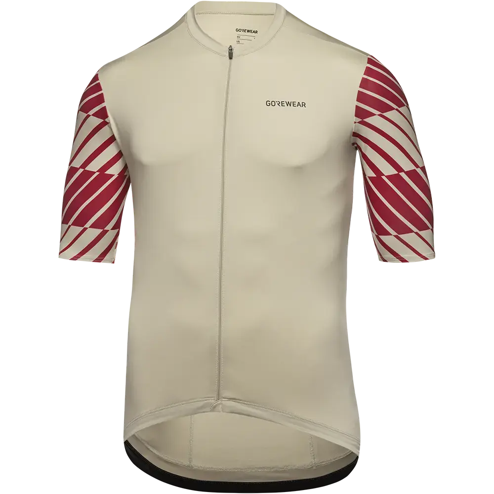GORE Wear Swiftride Optical Fietsshirt Korte Mouwen Beige/Rood Heren