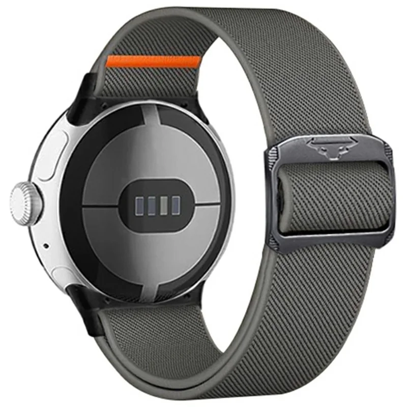 Google Pixel Watch 3 / 2 / 1 Nylon Armband Elastisch mit Edelstahl-Schnalle (Gelenkumfang: 140-220 mm) - Grau