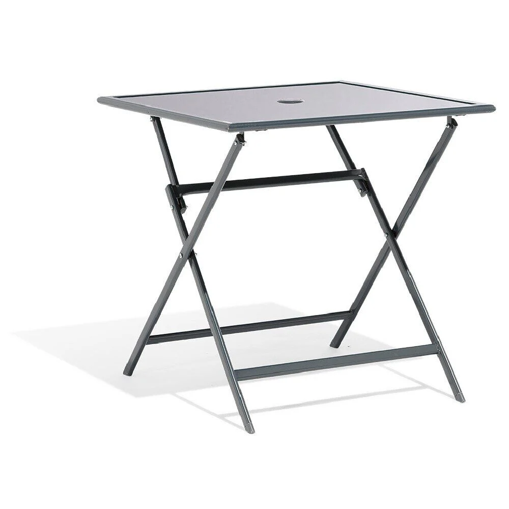 Table de jardin London carré pliante 2 personnes gris anthracite