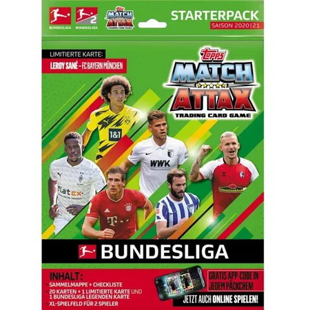 Topps Match Attax Sammelkarten Bundesliga 2020/21, Starter inkl.21 Karten