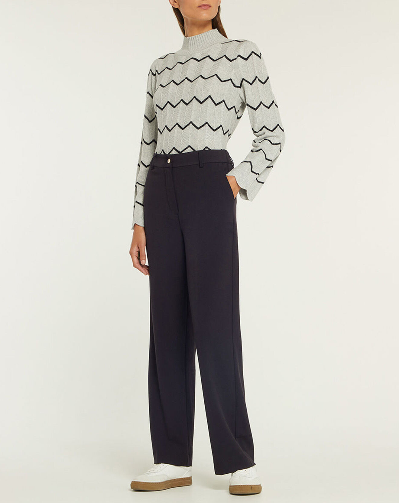 Yerse Pantalon large Lugano noir