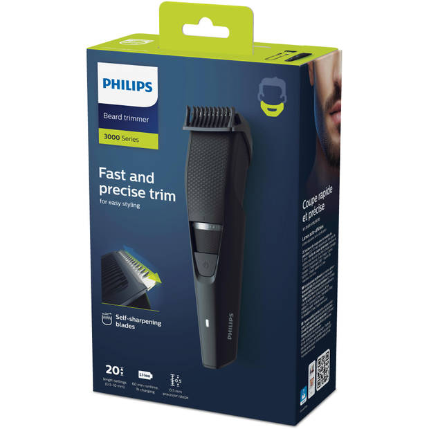 Philips baardtrimmer series 3000 BT3234/15 - 20 lengtestanden