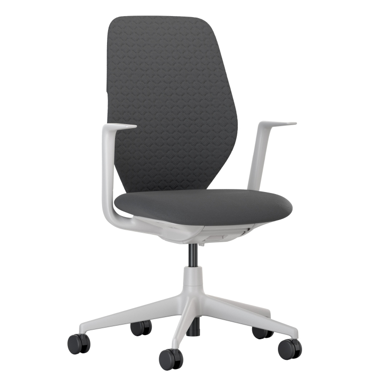 Vitra ACX Soft fixed bureaustoel grijs onderstel Carbon