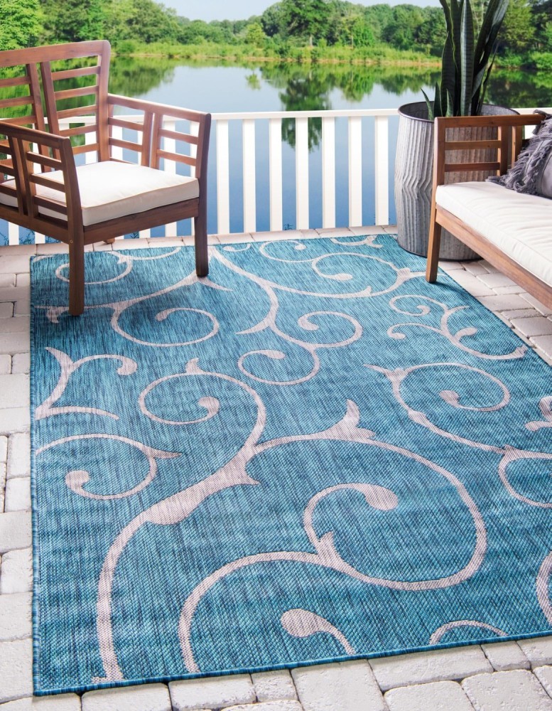 In-/Outdoorteppich OUTDOOR BEAUTIES - blaugrün - 244x152 cm
